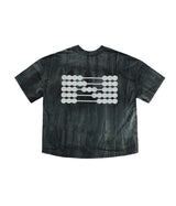 (W) Air Vent Tie-Dye Racing Dot Symbol Crop T-Shirt (Midnight)