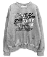 New Year グラフィックスウェットシャツ_グレー