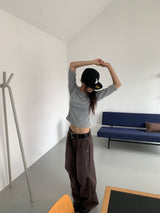 ボートネックミッドスリーブTシャツ (4C)