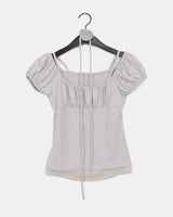 Hardel Cosage Layered Shirring Puff T-Shirt