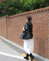 [ autumn basic ] fits snap & buckle over leather jacket