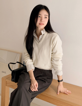 Simple Basic V-neck Knit (10color)
