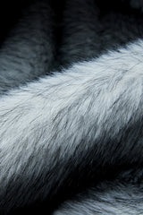 Colorblock Faux Mink Hooded Jacket