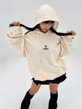 (UNISEX) スリーストライプ オーバーサイズキュート ボックスフーディー - 2 COLOR