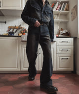 Fracture Bootcut Brushed Denim Pants