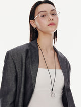 26SS★ [Premium Plating] Etreve AB(W) Knot Double Big Wave Necklace