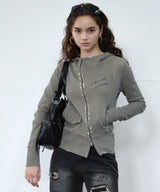 pg diagonal zip up (khaki)