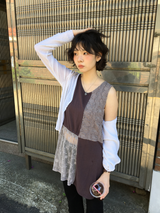 ロエン パッチワーク スリップ ドレス(2color)
