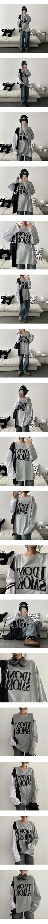 スモークカラースロットロングスリーブTシャツ