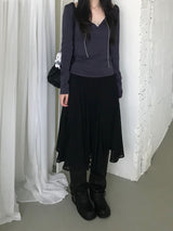 chiffon midi skirt (2color)