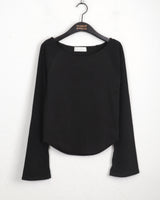Tiwar ribbed color raglan long sleeve T-shirt
