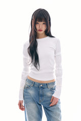 Nocturne lace sleeve tee