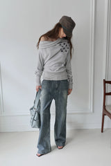 26SS★ DRAPE DOT GRAPHIC ANGORA TOP