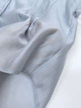 Chief Strap Pintuck See-through Short Sleeve Shirt