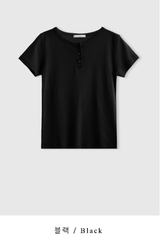 リアヘンリーネックショートスリーブTシャツ / 4カラー