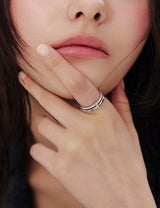 26SS★ [Premium Plating] H-Link AB(W) Duo Line Pave Ring