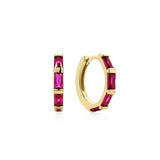 gold rose holiday huggie hoop 14k gold plating + 925 silver earrings E071-04G