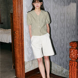Cotton Washing Half Pants Ivory