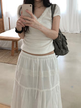 Elin Lace Puff Short-Sleeved T-shirt (2 colors)