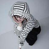 【MADE】winter frill hood zip-up, stripe