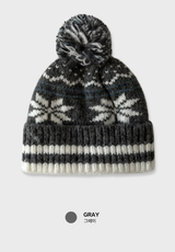 Zero Nine Cozy Snowflake Drop Knit Beanie