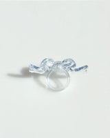 Jelly Ribbon Wing Ring - Clear Blue