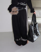 Barney lettering wide pants