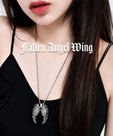 Fallen Angel Wing Long Necklace