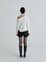 Muffler symbol knit set (White)