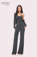 Roena pad sleeveless flare training set-up( cardigan)