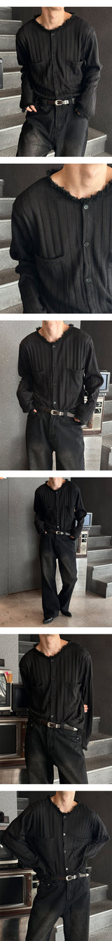[F/W] Tassel cutting shirts jacket(2color)