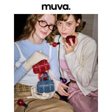 muva. Solid‑Color Ding‑Ding Earphone Bag, Autumn‑Winter Cowhide‑Velvet Original Mini Convertible Cross‑body Purse for Commute, New Arrival Nov 7