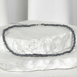 artificial beads necklace_grey