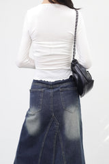Sherin shirring v-neck team tee