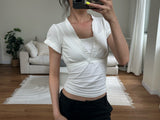 frill crop bolero blouse