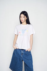 25SS TWINKLE JEWELRY BUNNY WOMAN SHORT SLEEVE T-SHIRT WHITE