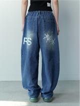 ノーキンサイドダーティーロゴデニムバンディングパンツ UNISEX