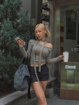 リンナアンバランスドショルダースカーフロングスリーブ
