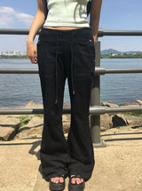 ランホーバンディングバックポケットブーツカットパンツ