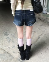 Deep blue denim shorts