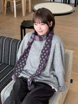 Molcon Pom Pom Dot Knit Muffler