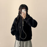 リアンタンタンフリースハイネックフーデッドジップアップ