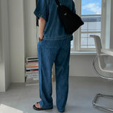 ASCLO Vel Linen Wide Denim Pants (2color)