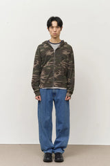 Camo Single Zip Hoodie