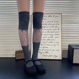 Lace Ribbon Scrunch Long Socks