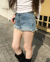 Natural denim shorts