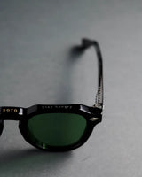 Vatic Vintage Optical Soto Black 8mm Lake green lens with French crown thick-cut acetate frame