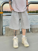 Double knee carpenter sweat half pants 2C