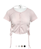 Claire Ruched Halter Tee