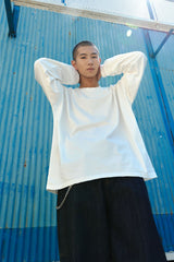 CRACK PIGMENT LONG SLEEVE - WHITE